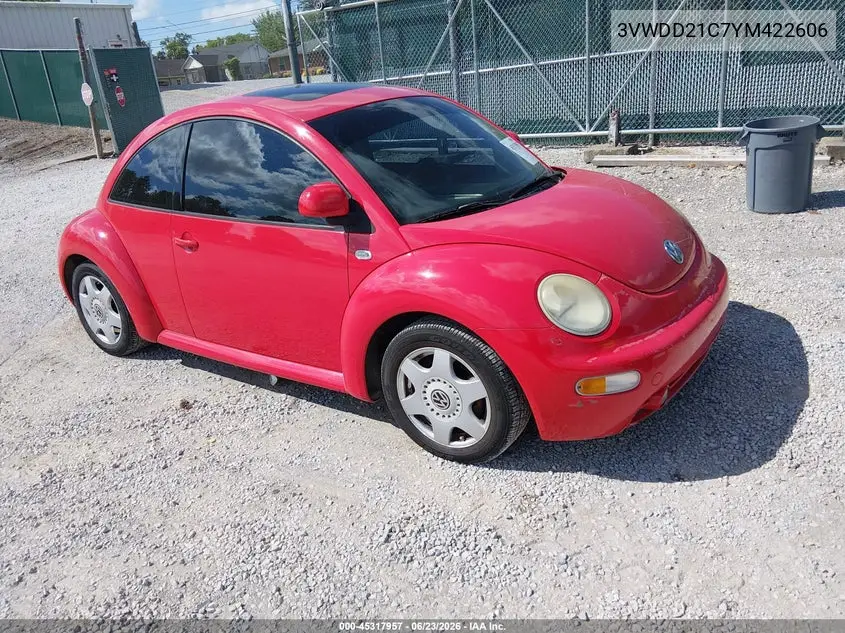 2000 Volkswagen New Beetle Glx VIN: 3VWDD21C7YM422606 Lot: 45317957