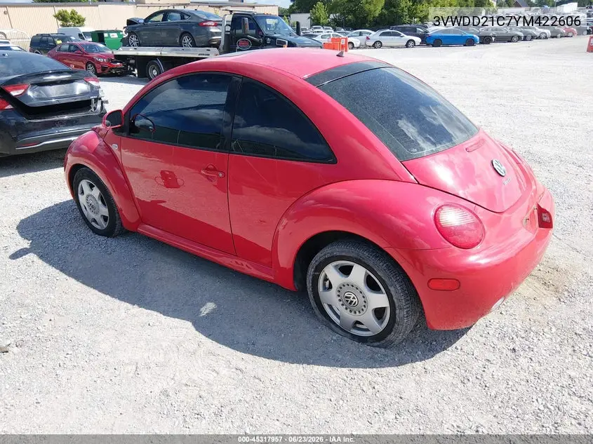 2000 Volkswagen New Beetle Glx VIN: 3VWDD21C7YM422606 Lot: 45317957