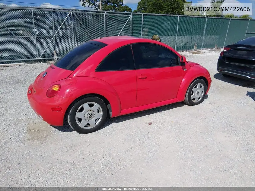 2000 Volkswagen New Beetle Glx VIN: 3VWDD21C7YM422606 Lot: 45317957