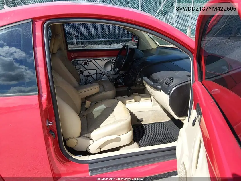 2000 Volkswagen New Beetle Glx VIN: 3VWDD21C7YM422606 Lot: 45317957