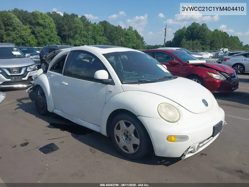 2000 Volkswagen New Beetle Gls VIN: 3VWCC21C1YM404410 Lot: 45362796