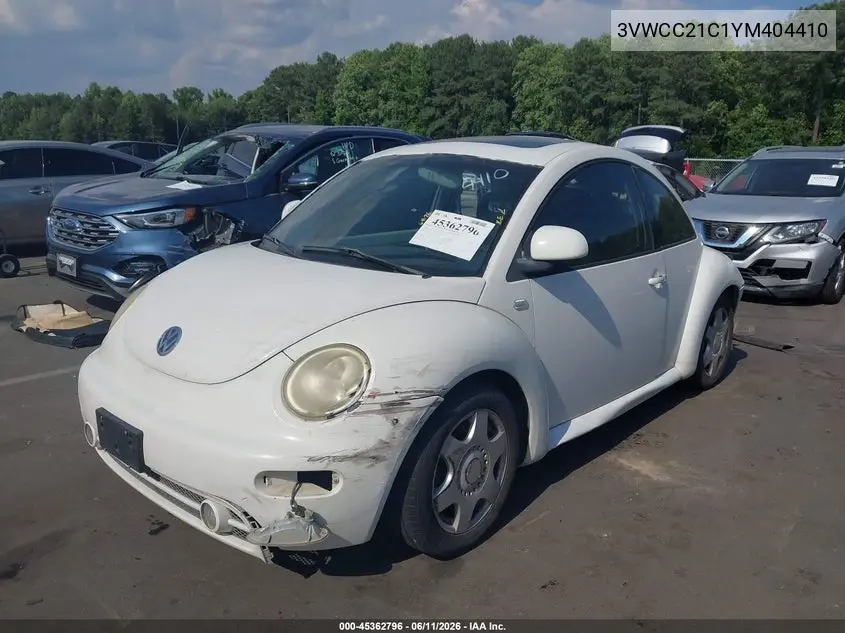 2000 Volkswagen New Beetle Gls VIN: 3VWCC21C1YM404410 Lot: 45362796