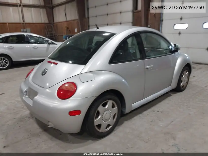 3VWCC21C6YM497750 2000 Volkswagen New Beetle Gls