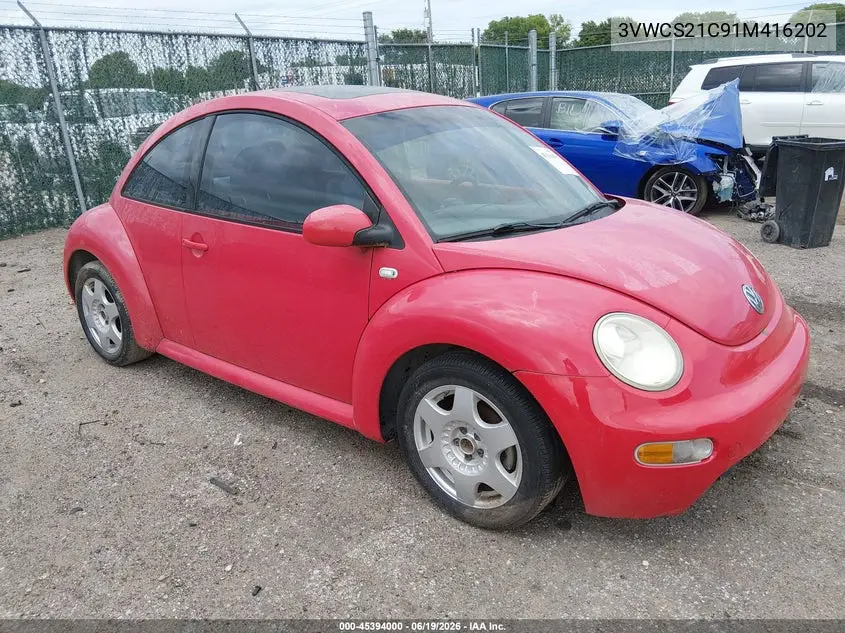 2001 Volkswagen New Beetle Gls VIN: 3VWCS21C91M416202 Lot: 45394000