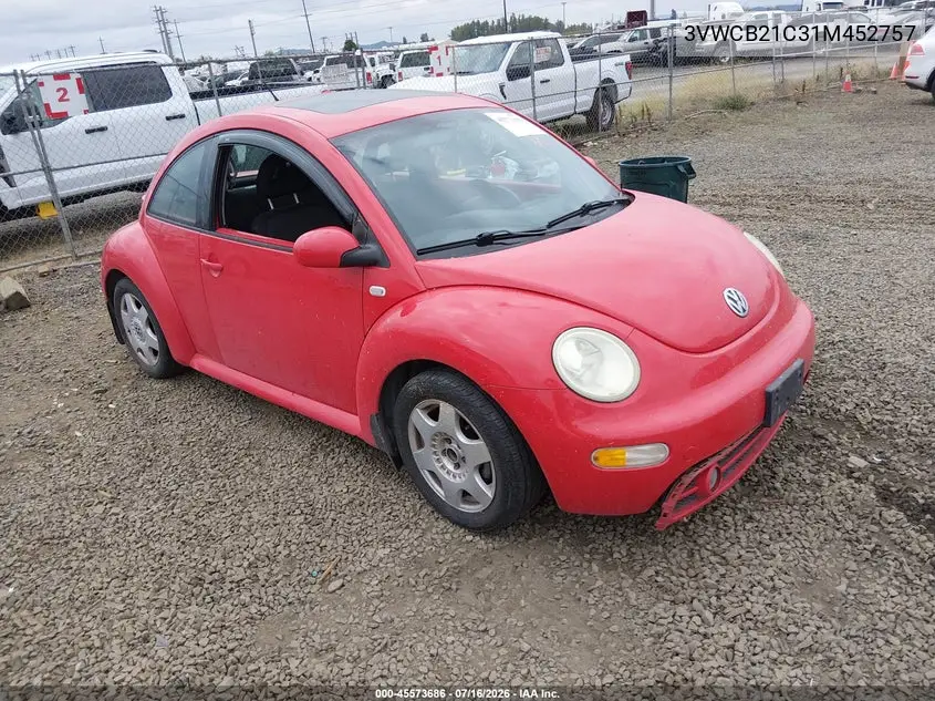 2001 Volkswagen New Beetle Gls VIN: 3VWCB21C31M452757 Lot: 45573686