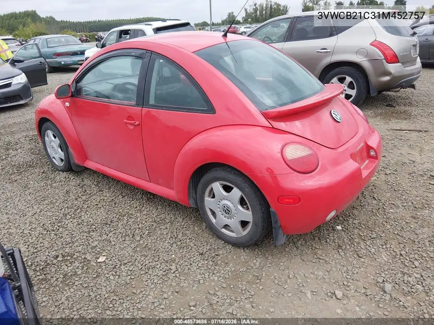 2001 Volkswagen New Beetle Gls VIN: 3VWCB21C31M452757 Lot: 45573686