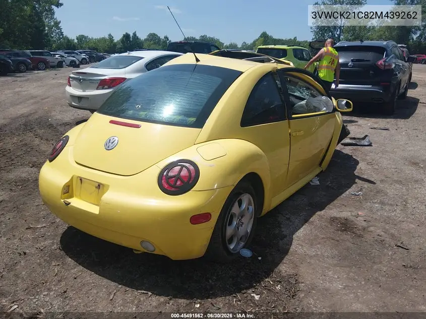 2002 Volkswagen New Beetle Gls VIN: 3VWCK21C82M439262 Lot: 45491562