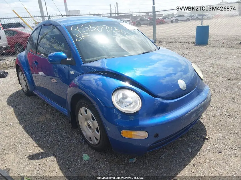 2003 Volkswagen New Beetle Gl VIN: 3VWBK21C03M426874 Lot: 45509250