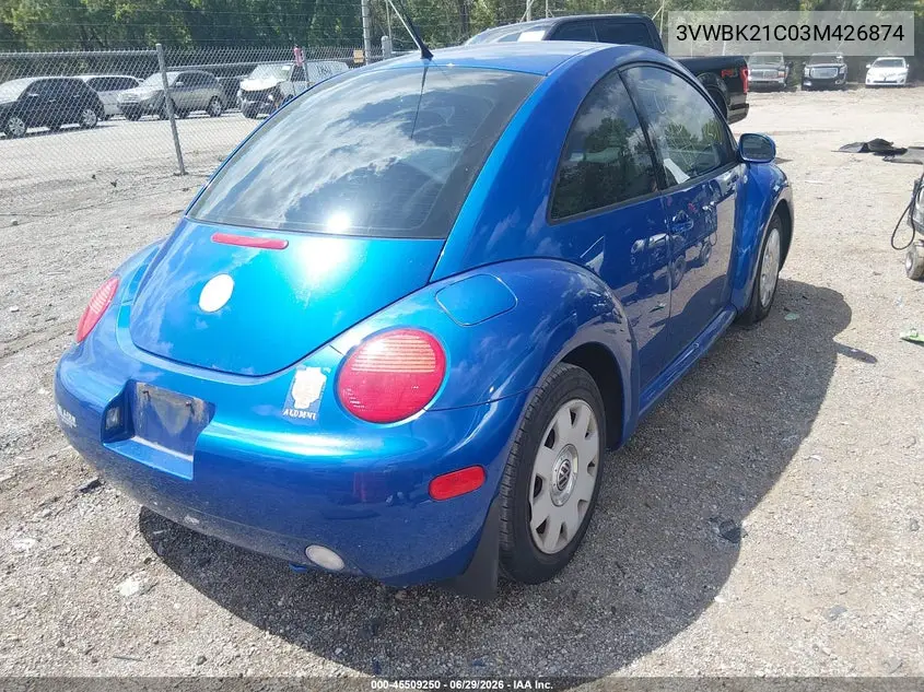 2003 Volkswagen New Beetle Gl VIN: 3VWBK21C03M426874 Lot: 45509250