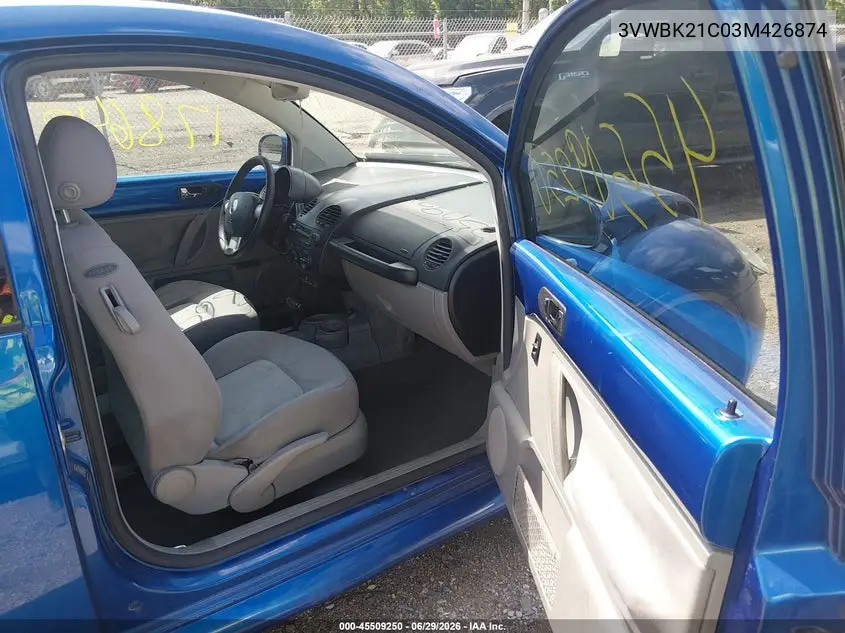 2003 Volkswagen New Beetle Gl VIN: 3VWBK21C03M426874 Lot: 45509250