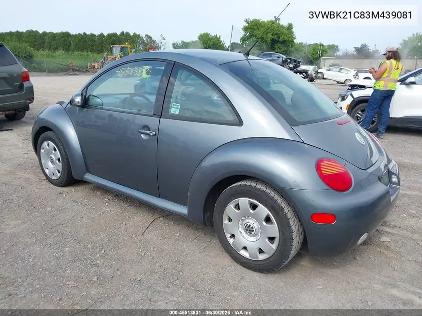 2003 Volkswagen New Beetle Gl VIN: 3VWBK21C83M439081 Lot: 45513831