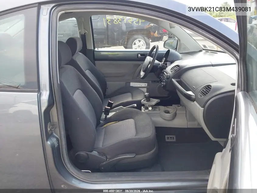 2003 Volkswagen New Beetle Gl VIN: 3VWBK21C83M439081 Lot: 45513831
