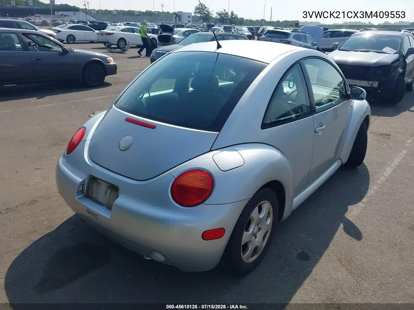2003 Volkswagen New Beetle Gls 2.0L VIN: 3VWCK21CX3M409553 Lot: 45610126