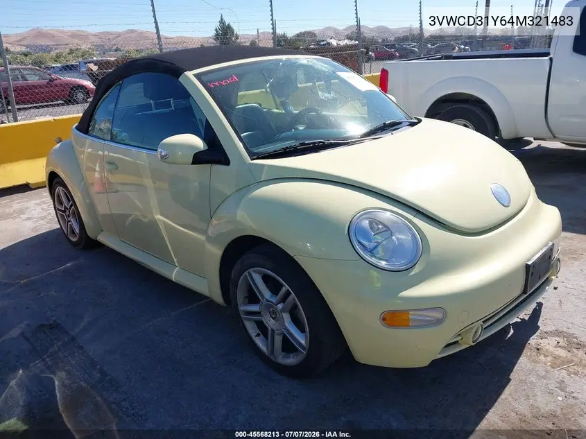 2004 Volkswagen New Beetle Gls 1.8T VIN: 3VWCD31Y64M321483 Lot: 45568213