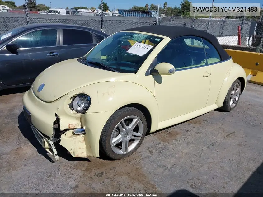 2004 Volkswagen New Beetle Gls 1.8T VIN: 3VWCD31Y64M321483 Lot: 45568213