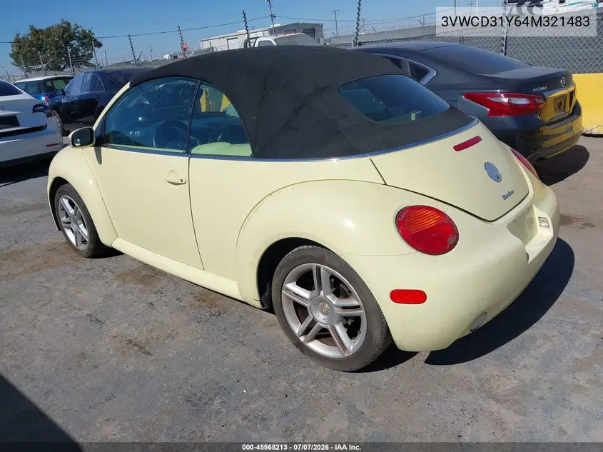 2004 Volkswagen New Beetle Gls 1.8T VIN: 3VWCD31Y64M321483 Lot: 45568213