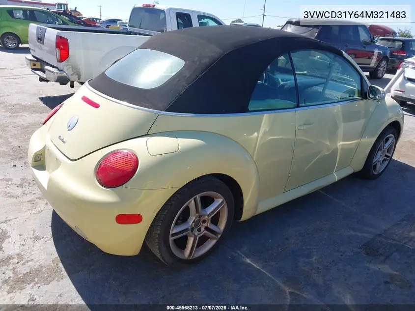 2004 Volkswagen New Beetle Gls 1.8T VIN: 3VWCD31Y64M321483 Lot: 45568213