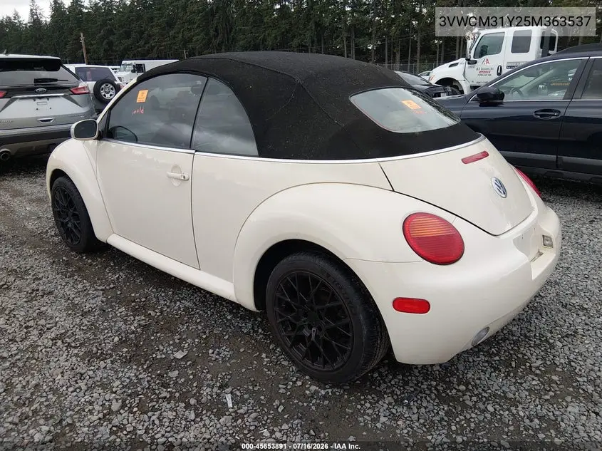 2005 Volkswagen New Beetle Gls VIN: 3VWCM31Y25M363537 Lot: 45653891