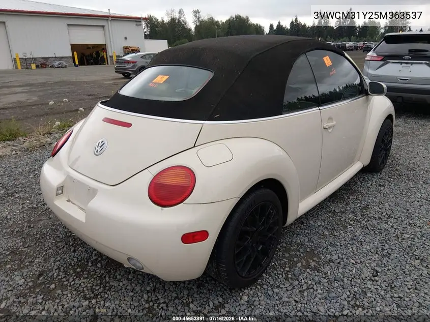 2005 Volkswagen New Beetle Gls VIN: 3VWCM31Y25M363537 Lot: 45653891