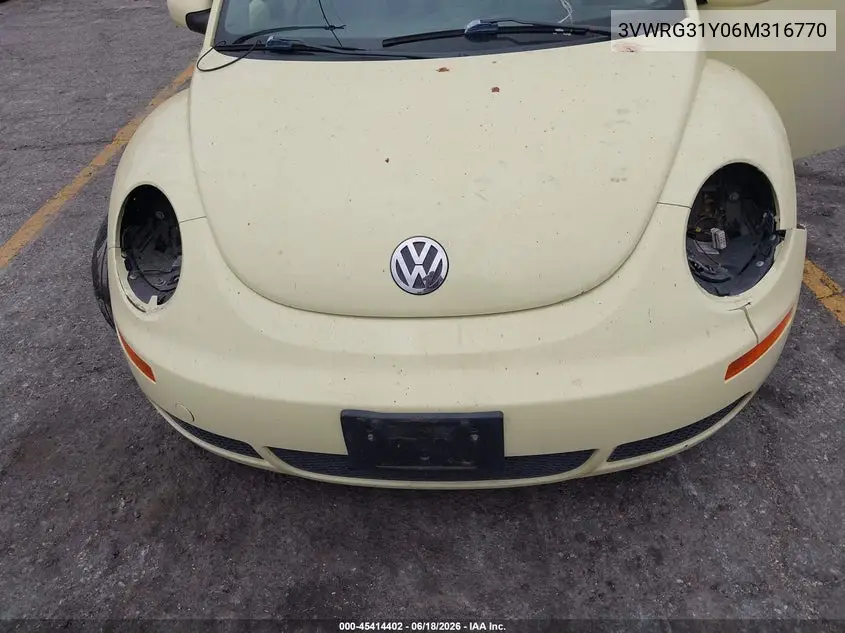 2006 Volkswagen New Beetle 2.5 VIN: 3VWRG31Y06M316770 Lot: 45414402