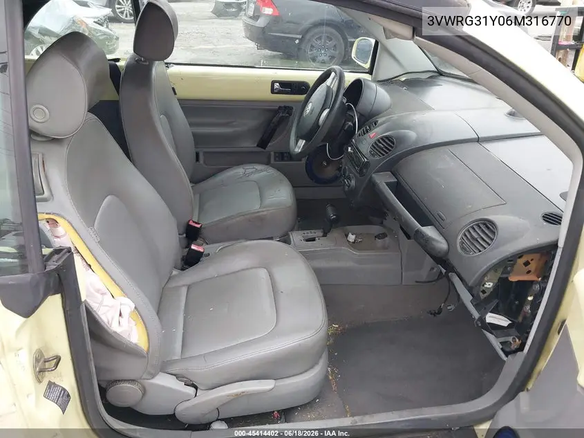 2006 Volkswagen New Beetle 2.5 VIN: 3VWRG31Y06M316770 Lot: 45414402