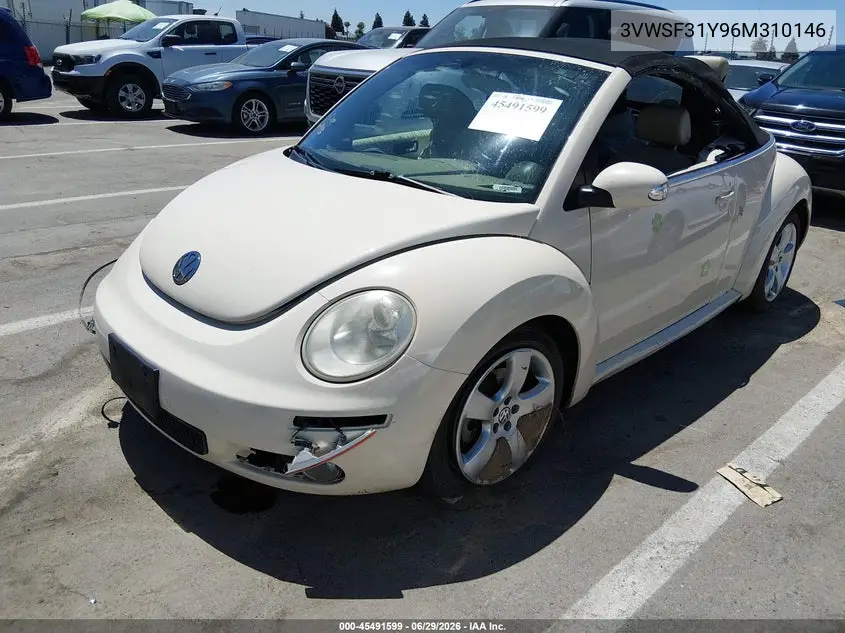 2006 Volkswagen New Beetle 2.5/2.5 (A6) VIN: 3VWSF31Y96M310146 Lot: 45491599