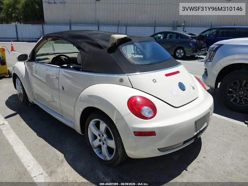 2006 Volkswagen New Beetle 2.5/2.5 (A6) VIN: 3VWSF31Y96M310146 Lot: 45491599