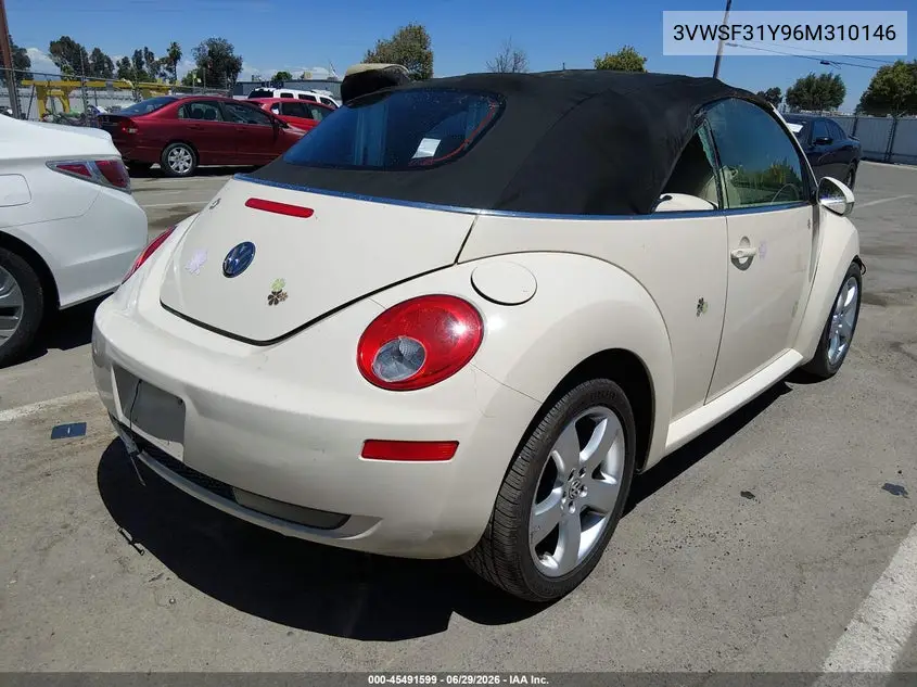2006 Volkswagen New Beetle 2.5/2.5 (A6) VIN: 3VWSF31Y96M310146 Lot: 45491599
