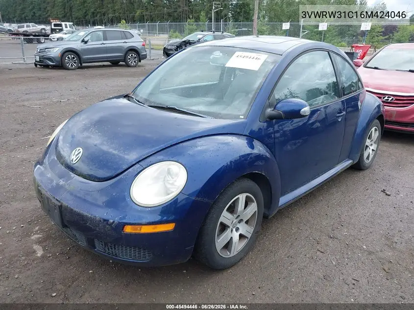 2006 Volkswagen New Beetle 2.5 VIN: 3VWRW31C16M424046 Lot: 45494446