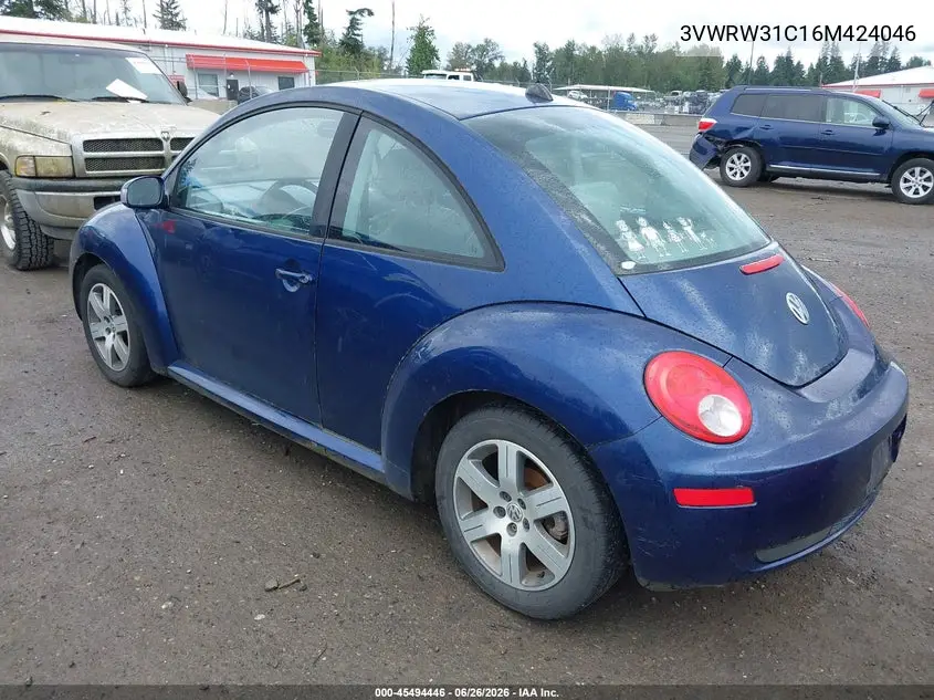 2006 Volkswagen New Beetle 2.5 VIN: 3VWRW31C16M424046 Lot: 45494446