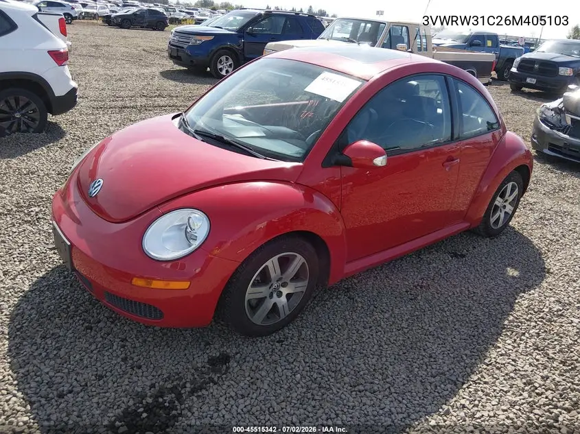 2006 Volkswagen New Beetle 2.5 VIN: 3VWRW31C26M405103 Lot: 45515342