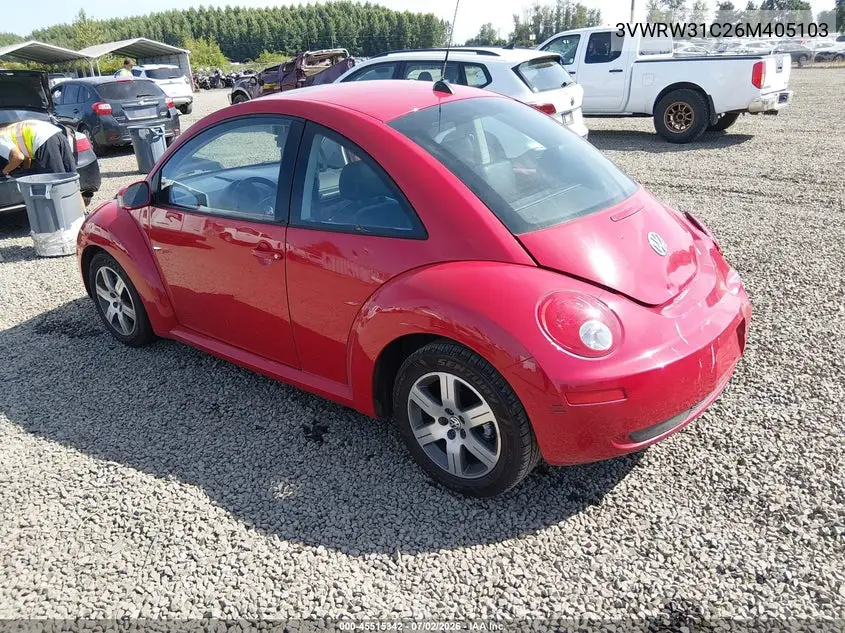 2006 Volkswagen New Beetle 2.5 VIN: 3VWRW31C26M405103 Lot: 45515342