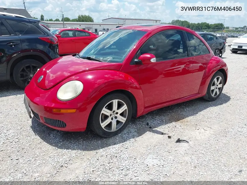 2006 Volkswagen New Beetle Tdi VIN: 3VWRR31C76M406450 Lot: 45520607