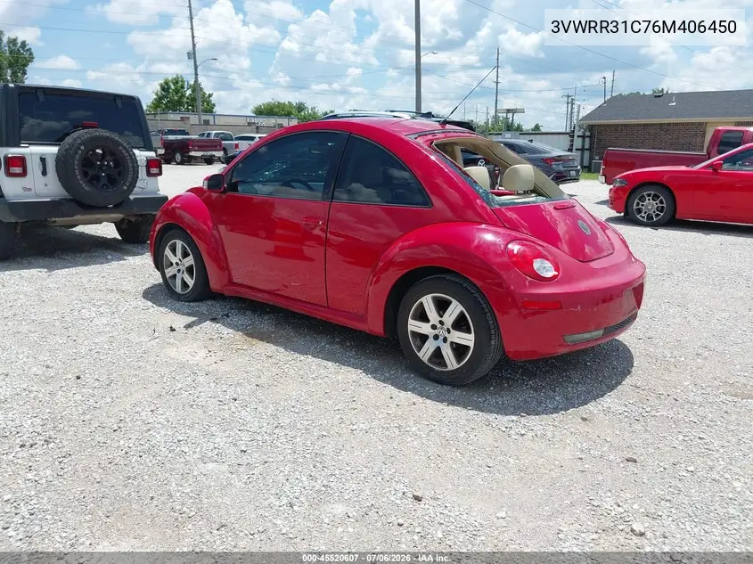 2006 Volkswagen New Beetle Tdi VIN: 3VWRR31C76M406450 Lot: 45520607