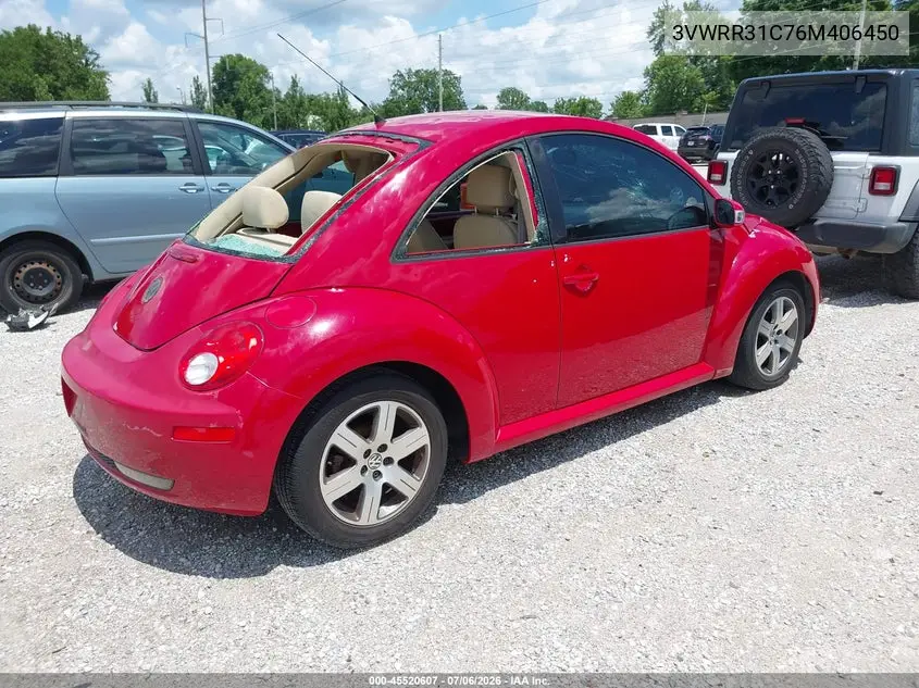 2006 Volkswagen New Beetle Tdi VIN: 3VWRR31C76M406450 Lot: 45520607