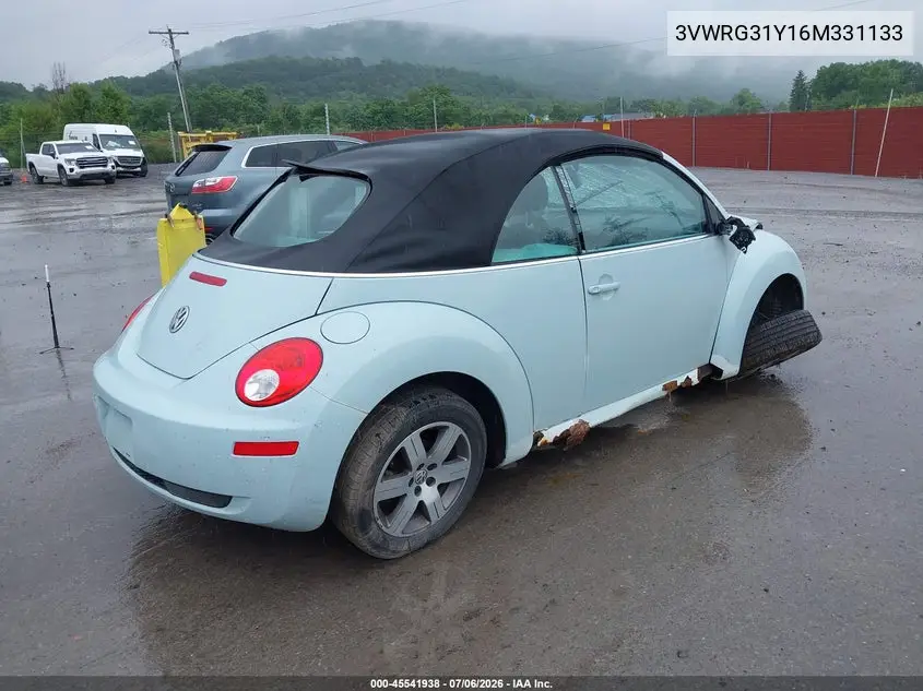 2006 Volkswagen New Beetle 2.5 VIN: 3VWRG31Y16M331133 Lot: 45541938