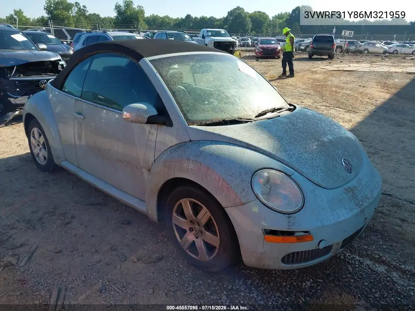 2006 Volkswagen New Beetle 2.5 VIN: 3VWRF31Y86M321959 Lot: 45557098