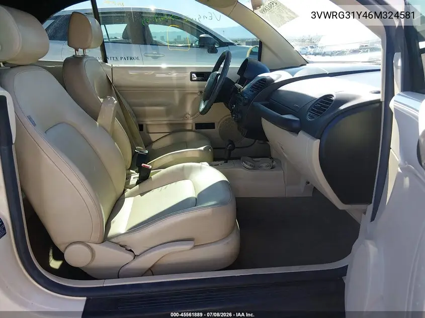 2006 Volkswagen New Beetle 2.5 VIN: 3VWRG31Y46M324581 Lot: 45561889