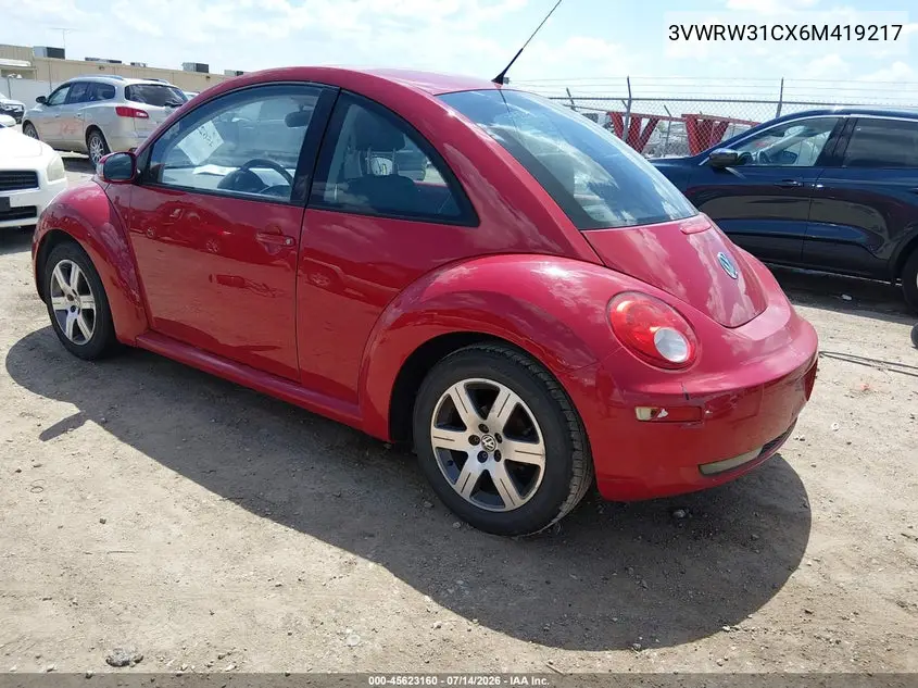 2006 Volkswagen New Beetle 2.5 VIN: 3VWRW31CX6M419217 Lot: 45623160