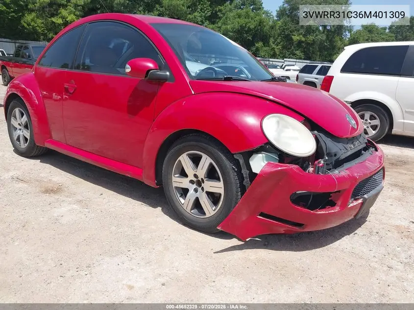 2006 Volkswagen New Beetle Tdi VIN: 3VWRR31C36M401309 Lot: 45652329