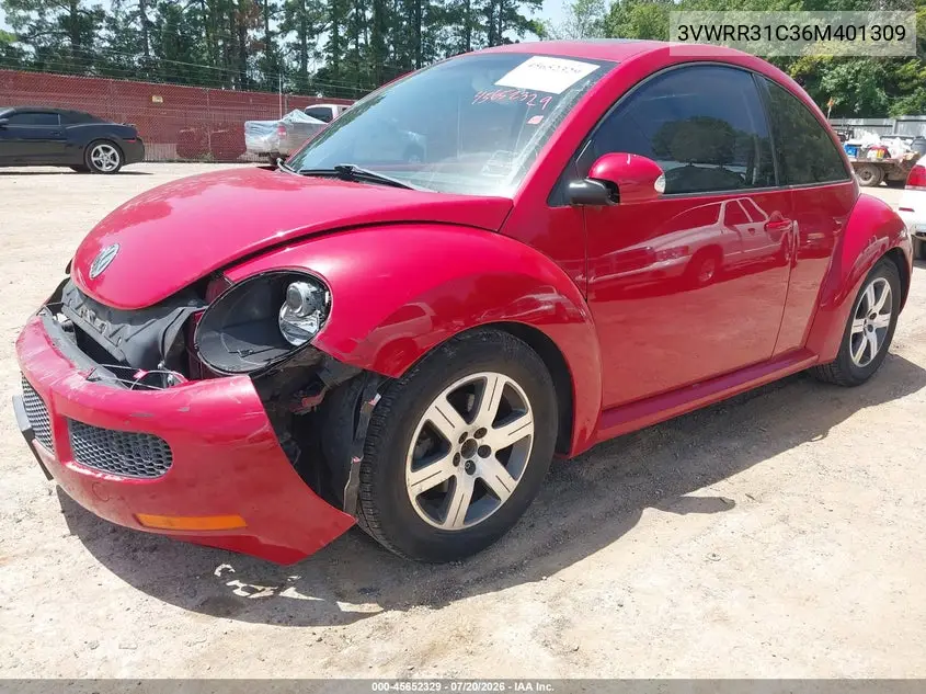 2006 Volkswagen New Beetle Tdi VIN: 3VWRR31C36M401309 Lot: 45652329