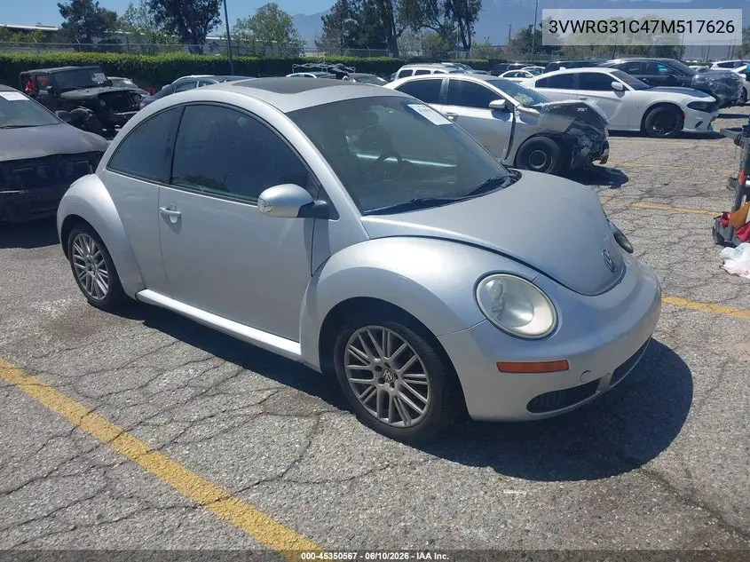 2007 Volkswagen New Beetle 2.5 VIN: 3VWRG31C47M517626 Lot: 45350567