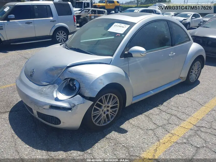 2007 Volkswagen New Beetle 2.5 VIN: 3VWRG31C47M517626 Lot: 45350567