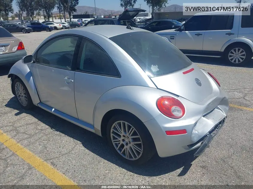 2007 Volkswagen New Beetle 2.5 VIN: 3VWRG31C47M517626 Lot: 45350567