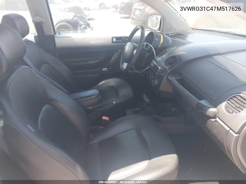 2007 Volkswagen New Beetle 2.5 VIN: 3VWRG31C47M517626 Lot: 45350567