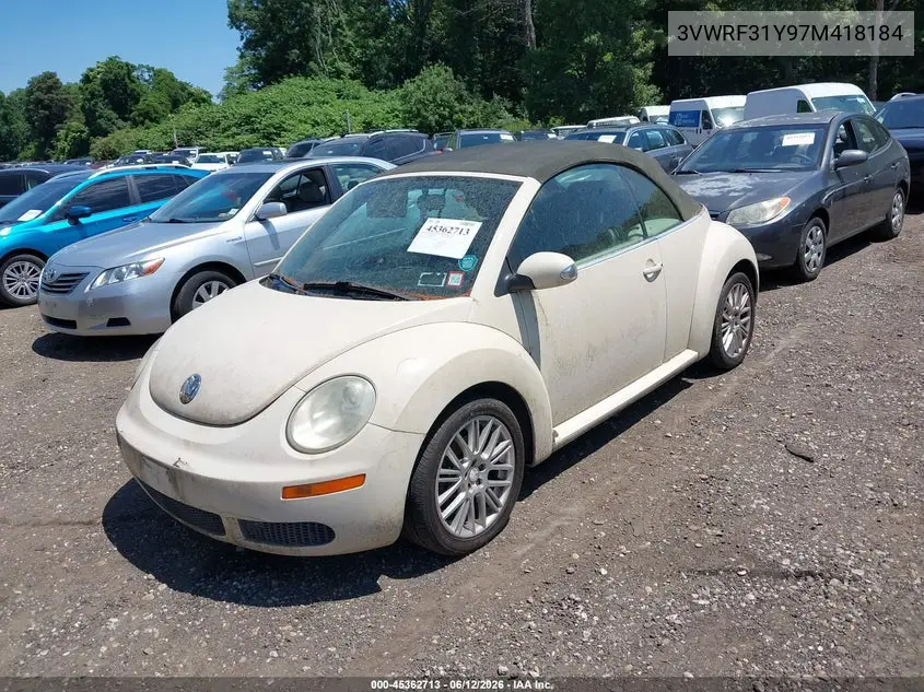 2007 Volkswagen New Beetle 2.5 (A6) VIN: 3VWRF31Y97M418184 Lot: 45362713