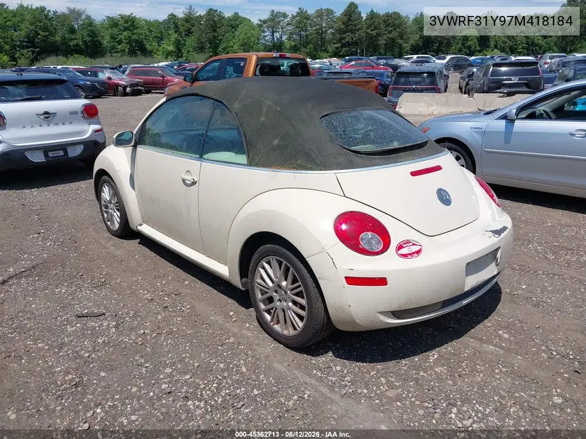 2007 Volkswagen New Beetle 2.5 (A6) VIN: 3VWRF31Y97M418184 Lot: 45362713