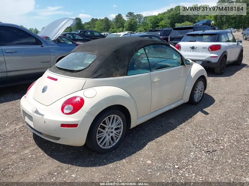 2007 Volkswagen New Beetle 2.5 (A6) VIN: 3VWRF31Y97M418184 Lot: 45362713