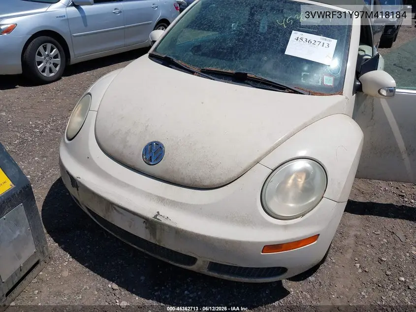 2007 Volkswagen New Beetle 2.5 (A6) VIN: 3VWRF31Y97M418184 Lot: 45362713