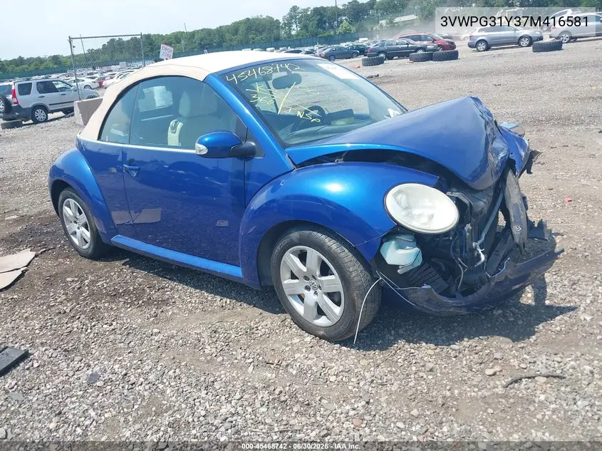 2007 Volkswagen New Beetle 2.5 W/Pzev (A6) VIN: 3VWPG31Y37M416581 Lot: 45468742